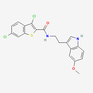 molecular formula C20H16Cl2N2O2S B4781667 3,6-dichloro-N-[2-(5-methoxy-1H-indol-3-yl)ethyl]-1-benzothiophene-2-carboxamide 