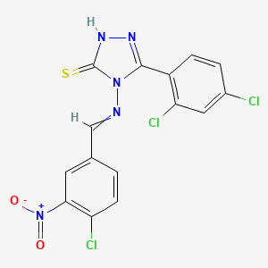 molecular formula C15H8Cl3N5O2S B4781672 4-[(4-chloro-3-nitrobenzylidene)amino]-5-(2,4-dichlorophenyl)-4H-1,2,4-triazole-3-thiol 