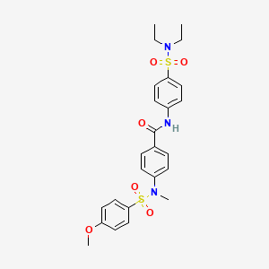 molecular formula C25H29N3O6S2 B4781680 N-{4-[(diethylamino)sulfonyl]phenyl}-4-[[(4-methoxyphenyl)sulfonyl](methyl)amino]benzamide 