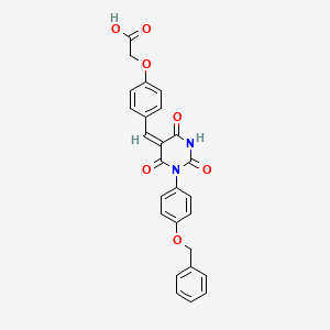 molecular formula C26H20N2O7 B4781731 2-[4-[(E)-[2,4,6-trioxo-1-(4-phenylmethoxyphenyl)-1,3-diazinan-5-ylidene]methyl]phenoxy]acetic acid 