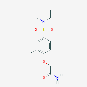 molecular formula C13H20N2O4S B4781760 2-{4-[(diethylamino)sulfonyl]-2-methylphenoxy}acetamide 