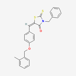 (5E)-3-benzyl-5-{4-[(2-methylbenzyl)oxy]benzylidene}-2-thioxo-1,3-thiazolidin-4-one