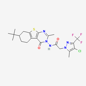 N-[7-(TERT-BUTYL)-2-METHYL-4-OXO-5,6,7,8-TETRAHYDRO[1]BENZOTHIENO[2,3-D]PYRIMIDIN-3(4H)-YL]-2-[4-CHLORO-5-METHYL-3-(TRIFLUOROMETHYL)-1H-PYRAZOL-1-YL]ACETAMIDE