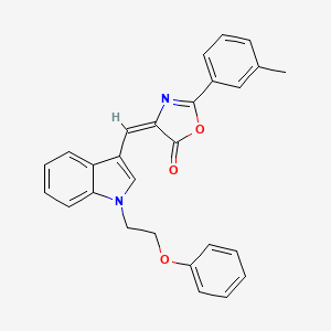 molecular formula C27H22N2O3 B4781805 (4E)-2-(3-methylphenyl)-4-[[1-(2-phenoxyethyl)indol-3-yl]methylidene]-1,3-oxazol-5-one 