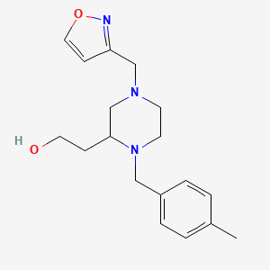 molecular formula C18H25N3O2 B4781812 2-[4-(3-isoxazolylmethyl)-1-(4-methylbenzyl)-2-piperazinyl]ethanol 