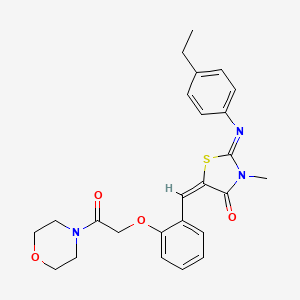 molecular formula C25H27N3O4S B4781824 (5E)-2-(4-ethylphenyl)imino-3-methyl-5-[[2-(2-morpholin-4-yl-2-oxoethoxy)phenyl]methylidene]-1,3-thiazolidin-4-one 