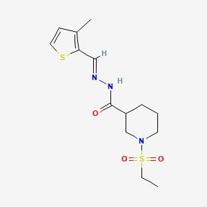 molecular formula C14H21N3O3S2 B4781827 1-(ethylsulfonyl)-N'-[(3-methyl-2-thienyl)methylene]-3-piperidinecarbohydrazide 