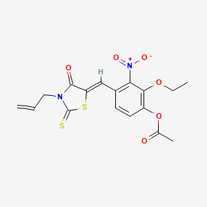 molecular formula C17H16N2O6S2 B4781828 4-[(3-allyl-4-oxo-2-thioxo-1,3-thiazolidin-5-ylidene)methyl]-2-ethoxy-3-nitrophenyl acetate 