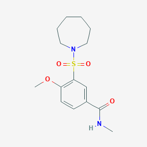 molecular formula C15H22N2O4S B4781837 3-(azepan-1-ylsulfonyl)-4-methoxy-N-methylbenzamide 