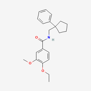 molecular formula C22H27NO3 B4781843 4-ethoxy-3-methoxy-N-[(1-phenylcyclopentyl)methyl]benzamide 