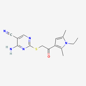 4-amino-2-{[2-(1-ethyl-2,5-dimethyl-1H-pyrrol-3-yl)-2-oxoethyl]thio}-5-pyrimidinecarbonitrile