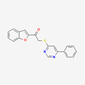 1-(benzofuran-2-yl)-2-((6-phenylpyrimidin-4-yl)thio)ethanone