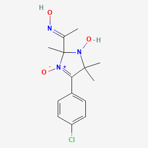 molecular formula C14H18ClN3O3 B4781864 1-[4-(4-chlorophenyl)-1-hydroxy-2,5,5-trimethyl-3-oxido-2,5-dihydro-1H-imidazol-2-yl]ethanone oxime 