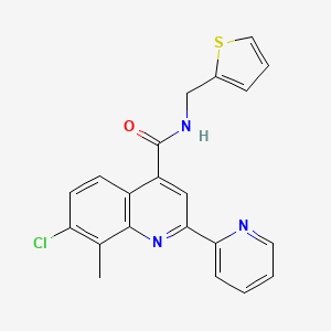 7-chloro-8-methyl-2-(2-pyridinyl)-N-(2-thienylmethyl)-4-quinolinecarboxamide