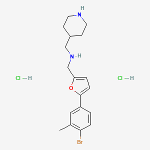 {[5-(4-bromo-3-methylphenyl)-2-furyl]methyl}(4-piperidinylmethyl)amine dihydrochloride