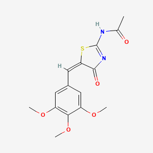 N-[4-oxo-5-(3,4,5-trimethoxybenzylidene)-1,3-thiazolidin-2-ylidene]acetamide