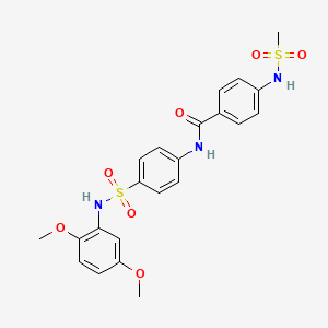 molecular formula C22H23N3O7S2 B4782001 N-(4-{[(2,5-dimethoxyphenyl)amino]sulfonyl}phenyl)-4-[(methylsulfonyl)amino]benzamide 