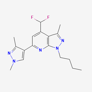 molecular formula C17H21F2N5 B4782006 1-butyl-4-(difluoromethyl)-6-(1,3-dimethyl-1H-pyrazol-4-yl)-3-methyl-1H-pyrazolo[3,4-b]pyridine 