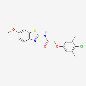 molecular formula C18H17ClN2O3S B4782020 2-(4-chloro-3,5-dimethylphenoxy)-N-(6-methoxy-1,3-benzothiazol-2-yl)acetamide 