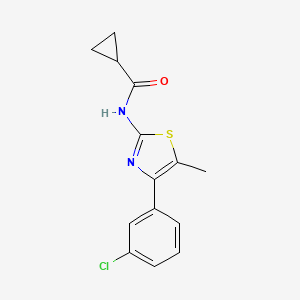 molecular formula C14H13ClN2OS B4782032 N-[4-(3-CHLOROPHENYL)-5-METHYL-13-THIAZOL-2-YL]CYCLOPROPANECARBOXAMIDE 