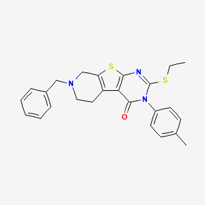 11-benzyl-5-ethylsulfanyl-4-(4-methylphenyl)-8-thia-4,6,11-triazatricyclo[7.4.0.02,7]trideca-1(9),2(7),5-trien-3-one