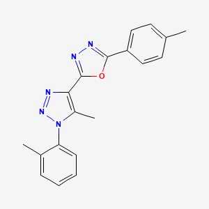 molecular formula C19H17N5O B4782052 2-[5-methyl-1-(2-methylphenyl)-1H-1,2,3-triazol-4-yl]-5-(4-methylphenyl)-1,3,4-oxadiazole 