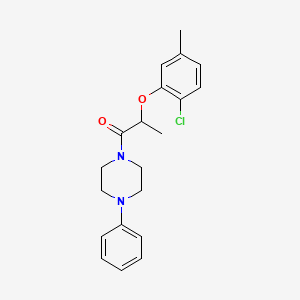 molecular formula C20H23ClN2O2 B4782077 2-(2-CHLORO-5-METHYLPHENOXY)-1-(4-PHENYLPIPERAZINO)-1-PROPANONE 