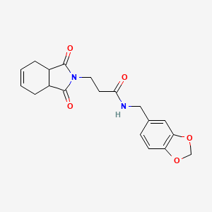 molecular formula C19H20N2O5 B4782081 N-(1,3-benzodioxol-5-ylmethyl)-3-(1,3-dioxo-3a,4,7,7a-tetrahydroisoindol-2-yl)propanamide 