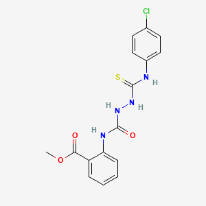 molecular formula C16H15ClN4O3S B4782089 methyl 2-{[(2-{[(4-chlorophenyl)amino]carbonothioyl}hydrazino)carbonyl]amino}benzoate 