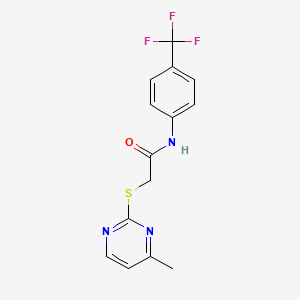 molecular formula C14H12F3N3OS B4782147 2-[(4-methylpyrimidin-2-yl)sulfanyl]-N-[4-(trifluoromethyl)phenyl]acetamide 