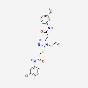 molecular formula C23H24ClN5O3S B4782186 2-[5-({2-[(3-chloro-4-methylphenyl)amino]-2-oxoethyl}sulfanyl)-4-(prop-2-en-1-yl)-4H-1,2,4-triazol-3-yl]-N-(3-methoxyphenyl)acetamide 