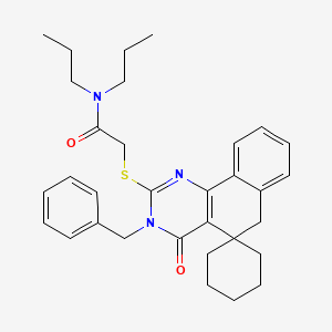 2-[(3-benzyl-4-oxo-4,6-dihydro-3H-spiro[benzo[h]quinazoline-5,1'-cyclohexan]-2-yl)thio]-N,N-dipropylacetamide