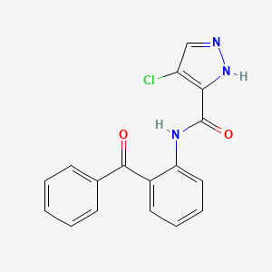 molecular formula C17H12ClN3O2 B4782240 N-(2-benzoylphenyl)-4-chloro-1H-pyrazole-3-carboxamide 