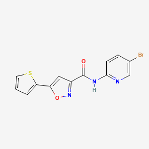 molecular formula C13H8BrN3O2S B4782243 N-(5-BROMO-2-PYRIDYL)-5-(2-THIENYL)-3-ISOXAZOLECARBOXAMIDE 