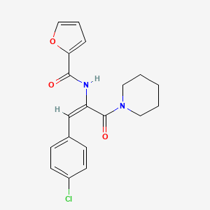 N-[(E)-1-(4-chlorophenyl)-3-oxo-3-piperidin-1-ylprop-1-en-2-yl]furan-2-carboxamide