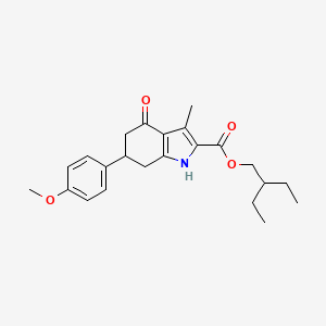 2-ethylbutyl 6-(4-methoxyphenyl)-3-methyl-4-oxo-4,5,6,7-tetrahydro-1H-indole-2-carboxylate