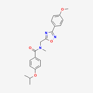 molecular formula C21H23N3O4 B4782263 4-isopropoxy-N-{[3-(4-methoxyphenyl)-1,2,4-oxadiazol-5-yl]methyl}-N-methylbenzamide 