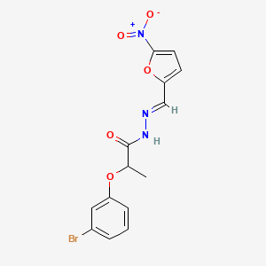 2-(3-bromophenoxy)-N'-[(E)-(5-nitrofuran-2-yl)methylidene]propanehydrazide