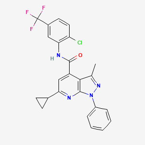 N~4~-[2-CHLORO-5-(TRIFLUOROMETHYL)PHENYL]-6-CYCLOPROPYL-3-METHYL-1-PHENYL-1H-PYRAZOLO[3,4-B]PYRIDINE-4-CARBOXAMIDE