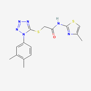 2-{[1-(3,4-dimethylphenyl)-1H-tetrazol-5-yl]sulfanyl}-N-(4-methyl-1,3-thiazol-2-yl)acetamide