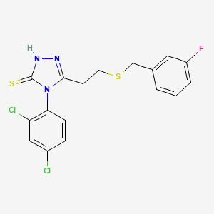 4-(2,4-dichlorophenyl)-5-{2-[(3-fluorobenzyl)thio]ethyl}-4H-1,2,4-triazole-3-thiol