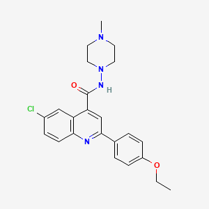 molecular formula C23H25ClN4O2 B4782376 6-chloro-2-(4-ethoxyphenyl)-N-(4-methyl-1-piperazinyl)-4-quinolinecarboxamide 