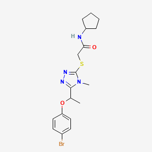 2-({5-[1-(4-bromophenoxy)ethyl]-4-methyl-4H-1,2,4-triazol-3-yl}sulfanyl)-N-cyclopentylacetamide