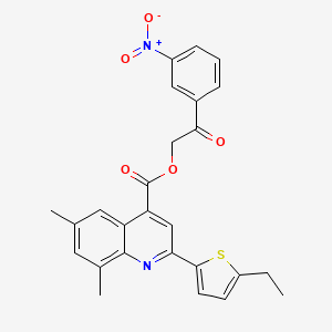 2-(3-nitrophenyl)-2-oxoethyl 2-(5-ethyl-2-thienyl)-6,8-dimethyl-4-quinolinecarboxylate