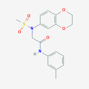 N~2~-(2,3-dihydro-1,4-benzodioxin-6-yl)-N-(3-methylphenyl)-N~2~-(methylsulfonyl)glycinamide