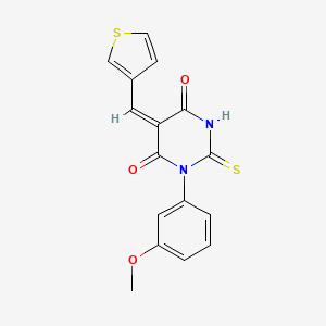 (5E)-1-(3-methoxyphenyl)-5-(thiophen-3-ylmethylidene)-2-thioxodihydropyrimidine-4,6(1H,5H)-dione