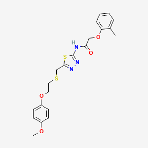 molecular formula C21H23N3O4S2 B4782425 N-[5-[2-(4-methoxyphenoxy)ethylsulfanylmethyl]-1,3,4-thiadiazol-2-yl]-2-(2-methylphenoxy)acetamide 