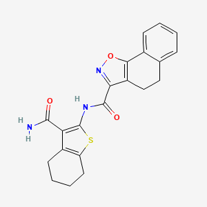 molecular formula C21H19N3O3S B4782431 N-(3-carbamoyl-4,5,6,7-tetrahydro-1-benzothiophen-2-yl)-4,5-dihydrobenzo[g][1,2]benzoxazole-3-carboxamide 