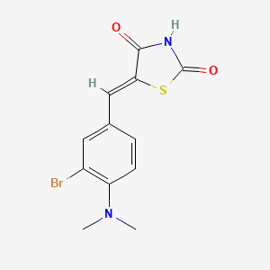 molecular formula C12H11BrN2O2S B4782457 (5Z)-5-[[3-bromo-4-(dimethylamino)phenyl]methylidene]-1,3-thiazolidine-2,4-dione 