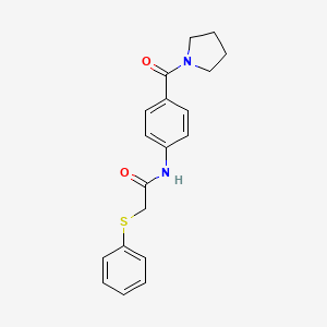 molecular formula C19H20N2O2S B4782466 2-(PHENYLSULFANYL)-N-[4-(PYRROLIDINE-1-CARBONYL)PHENYL]ACETAMIDE 